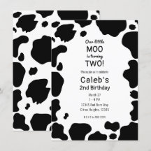 Moo Cow Spots Print Black & White Geburtstagsparty