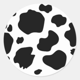 Moo Cow Spots Print Black & White Geburtstagsparty Runder Aufkleber