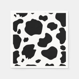 Moo Cow Spots Print Black & White Geburtstagsparty Serviette