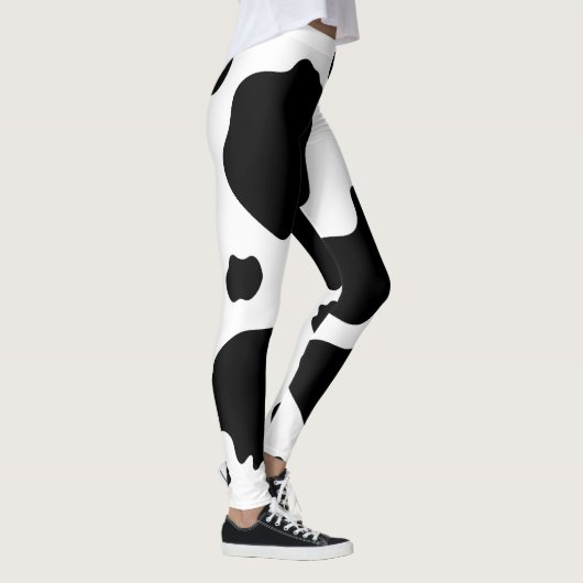 Moo Cow Spots Print Black & White Leggings (Rechts)