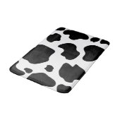 Moo Cow Spots Print Black & White Rustic Farm Badematte (Schrägansicht)