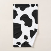 Moo Cow Spots Print Black & White Rustic Farm Badhandtuch Set (Handtuch)