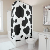 Moo Cow Spots Print Black & White Rustic Farm Duschvorhang (Beispiel)