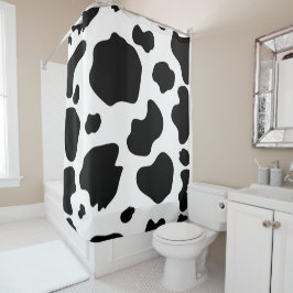 Moo Cow Spots Print Black & White Rustic Farm Duschvorhang
