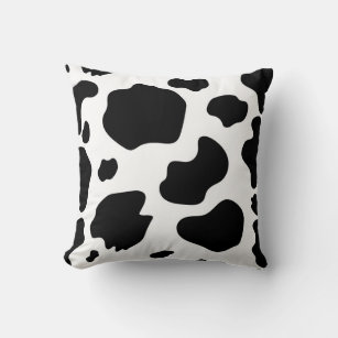 Moo Cow Spots Print Black & White Rustic Farm Kissen
