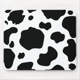 Moo Cow Spots Print Black & White Rustic Farm Mousepad