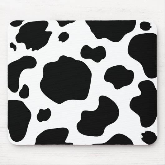 Moo Cow Spots Print Black & White Rustic Farm Mousepad (Vorne)