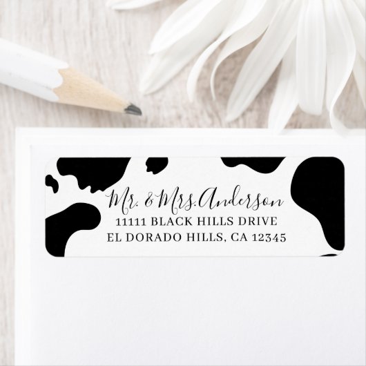 Moo Cow Spots Print Black & White Wedding (Insitu)