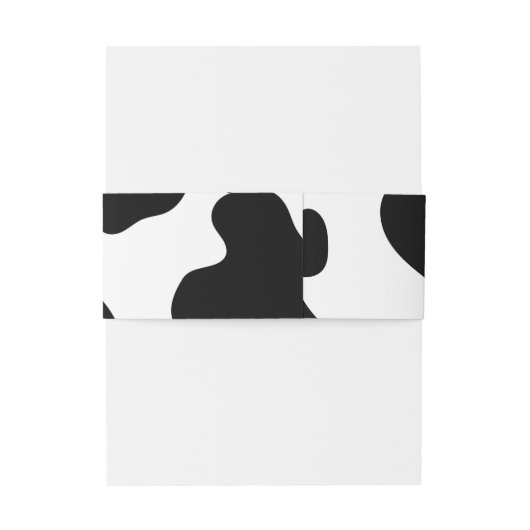 Moo Cow Spots Print Black & White Wedding Einladungsbanderole (Rückseitenbeispiel)
