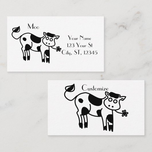 Moo Cow Thunder_Cove Visitenkarte (Vorne/Hinten)