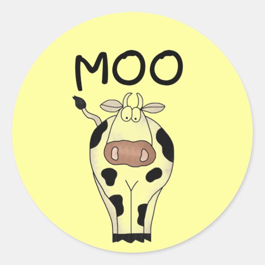 Moo Cow Tshirts und Geschenke Runder Aufkleber (Vorderseite)