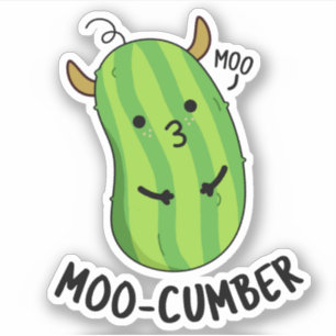 Moo-cumber Funny Veggie Cucumber Pun Aufkleber