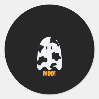 Moo Cute Funny Cow Ghost Halloween Runder Aufkleber