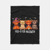 Moo-d For Halloween Boo Ghost Highland Cow Hallowe Fleecedecke (Vorderseite)