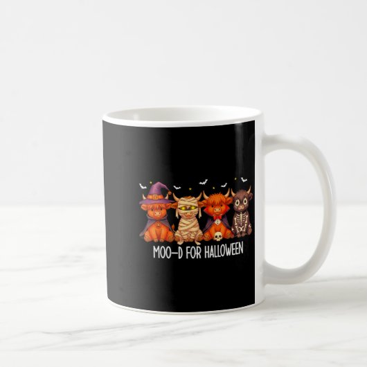 Moo-d For Halloween Boo Ghost Highland Cow Hallowe Kaffeetasse (Rechts)