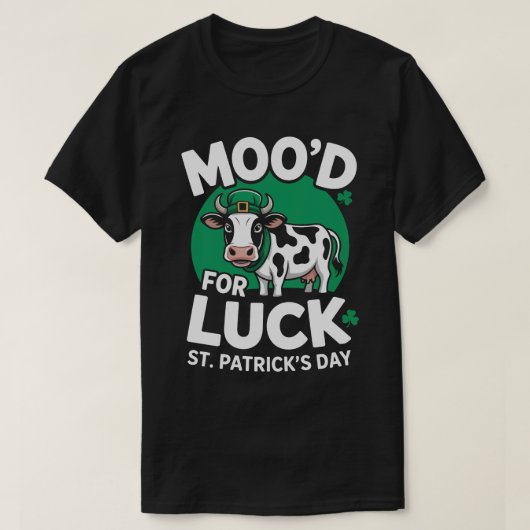 Moo’d for Luck – Funny Cow St. Patrick’s Day Tee (Design vorne)