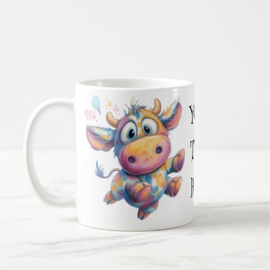 Moo-d Maker – Personalised Whimsical Cow Kaffeetasse (Links)