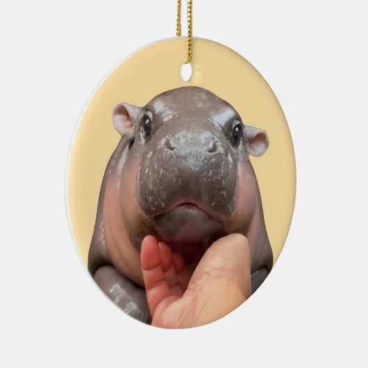 Moo Deng 2024 Keramik Ornament (Rechts)