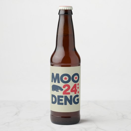 Moo Deng 2024 Moo Deng Moo Deng Niedlich Baby Hipp Bierflaschenetikett (Vorderseite)