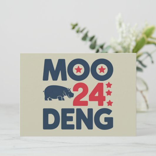Moo Deng 2024 Moo Deng Moo Deng Niedlich Baby Hipp Einladung (Stehend Vorderseite)