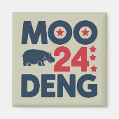 Moo Deng 2024 Moo Deng Moo Deng Niedlich Baby Hipp Magnet (Vorne)