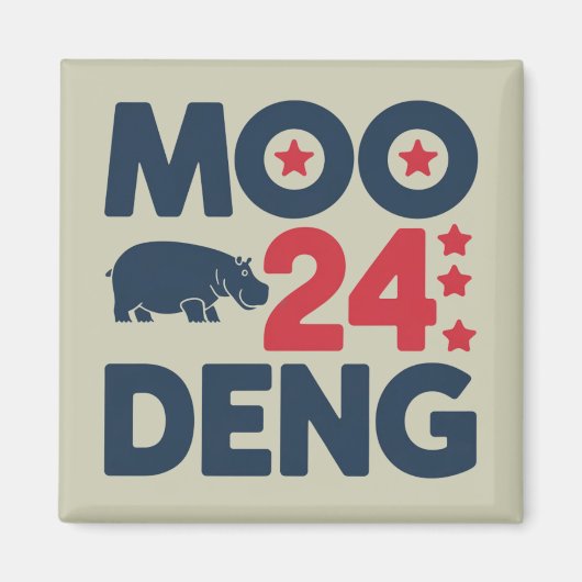 Moo Deng 2024 Moo Deng Moo Deng Niedlich Baby Hipp Magnet (Vorne)