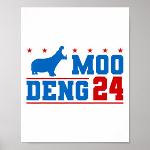 Moo Deng 24 Funny Hippo Moo Deng Zoo Hippopotamus Poster