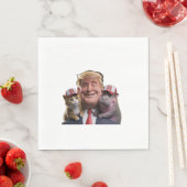Moo Deng 24 Trumps Wilde Fahrt mit Cat und Hippo! Serviette (Beispiel)