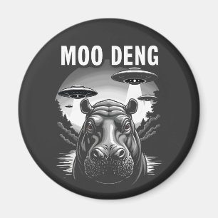 Moo Deng Baby Pygmy Hippo UFO Außerirdischen Magnet