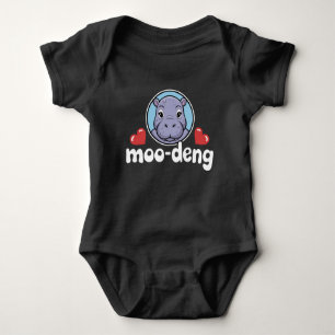 Moo Deng Bouncy Pig in Thai Picture Baby Hippo Baby Strampler