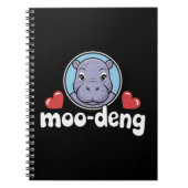 Moo Deng Bouncy Pig in Thai Picture Baby Hippo Notizblock (Vorderseite)