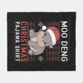 Moo Deng Christmas Pajama Matching Family Fleecedecke (Vorderseite (Horizontal))