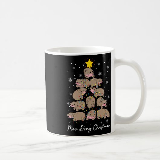 Moo Deng Christmas Tree Funny Niedlich Ba Kaffeetasse (Rechts)