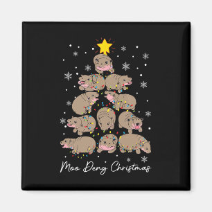 Moo Deng Christmas Tree Funny Niedlich Ba Magnet