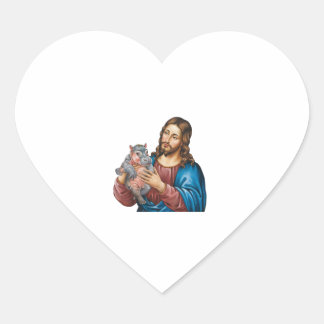 Moo Deng der Pygmäen Hippo, tröstlich von Jesu Lie Herz-Aufkleber