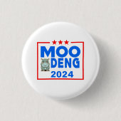 Moo Deng Funny Election 2024 Niedlich Hippo Button (Vorderseite)