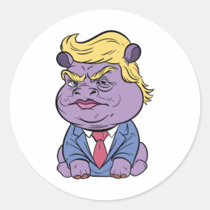 Moo Deng für Trump Stickers, Donald Trump 2024 Runder Aufkleber