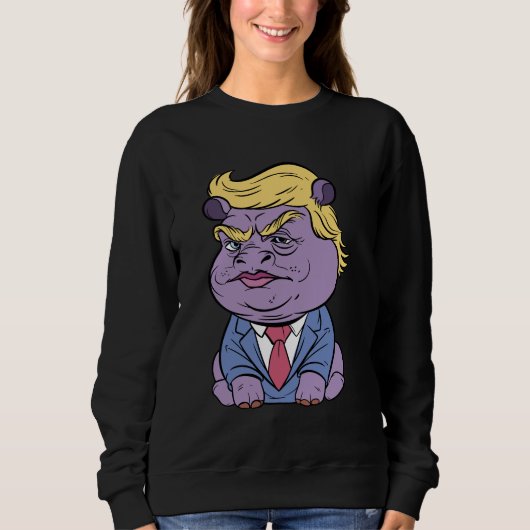Moo Deng für Trump Sweatshirt, Donald Trump 2024 Sweatshirt (Vorderseite)