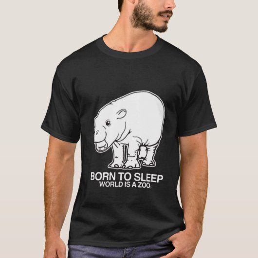 Moo deng geboren zu schlafen, Welt ist ein Zoo-T - T-Shirt (Vorderseite)