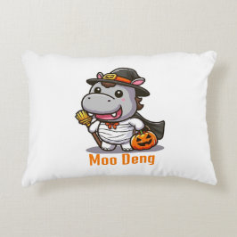 Moo Deng Halloween Pillow Dekokissen