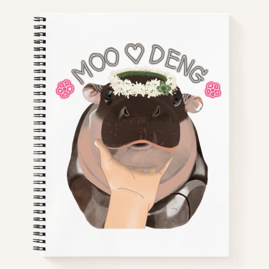 Moo Deng Hippo aus Thailand Notizblock (Vorderseite)