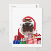 Moo Deng Hippo Christmas Postkarte (Vorne/Hinten)