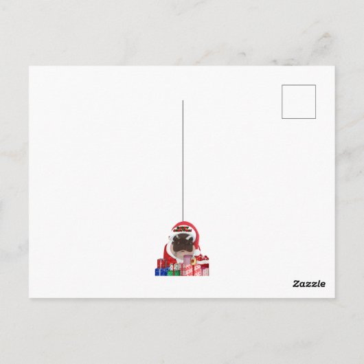 Moo Deng Hippo Christmas Postkarte (Rückseite)
