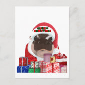 Moo Deng Hippo Christmas Postkarte (Vorderseite)