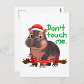 Moo Deng Hippo Christmas Postkarte (Vorne/Hinten)