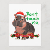 Moo Deng Hippo Christmas Postkarte (Vorderseite)