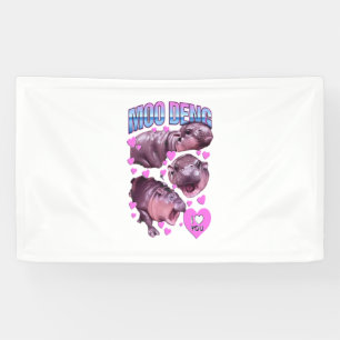 Moo-Deng Hippo Das berühmte Baby Pigmy Moodeng T-S Banner