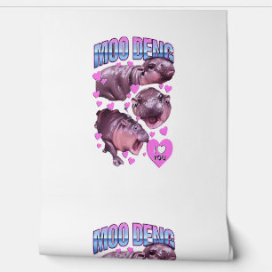 Moo-Deng Hippo Das berühmte Baby Pigmy Moodeng T-S Tapete
