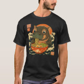 Moo Deng hippo essen Ramen für japanischen Stil T-Shirt (Vorderseite)