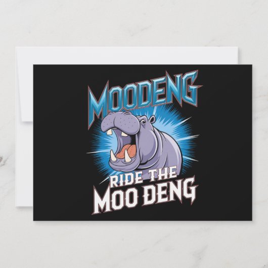MOO DENG Hippo fährt das MOO DENG Einladung (Vorderseite)